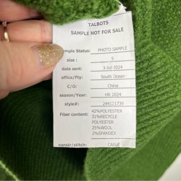 Talbots Wool Blend Cable Knit Sweater S - Picture 6 of 6